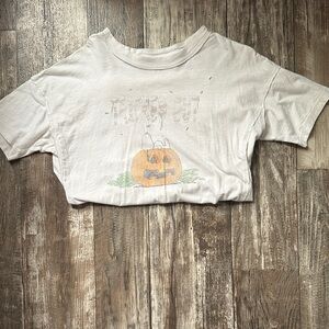 aerie White Short Sleeve Pumpkin Graphic Tee